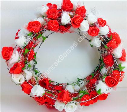 çiçek tacı kırmızı beyaz gül model ,Toptan Satış