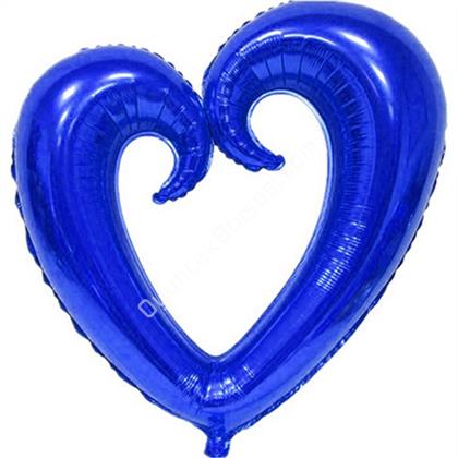 Mavi Renk İçi Boş Kalp Folyo Balon Orta ,Toptan Satış