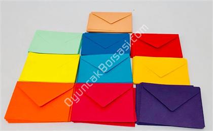 Renkli Mini Zarf 100 lü ,Toptan Satış