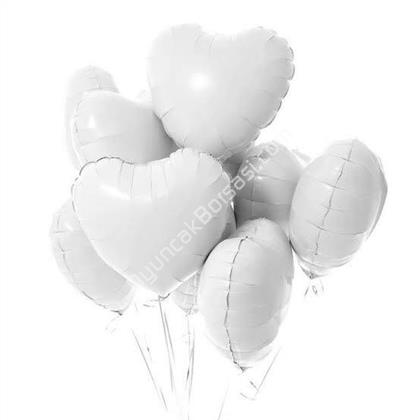 Beyaz Renk Kalp Balon 18 inç ,Toptan Satış