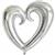 Gümüş Renk İçi Boş Kalp Folyo Balon Orta ,Toptan Satış
