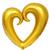 Altın Renk İçi Boş Kalp Folyo Balon Orta ,Toptan Satış